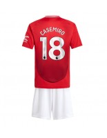 Manchester United Casemiro #18 Domácí dres pro děti 2024-25 Krátký Rukáv (+ trenýrky)